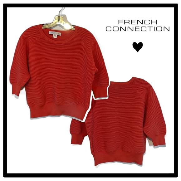 French Connection coral/red sweater knit - Picture 1 of 2